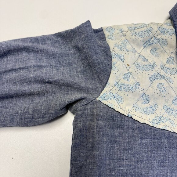 Vintage 70s Kmart Permanent Press Button Up Shirt Womens 18x23 Blue - Picture 4 of 13